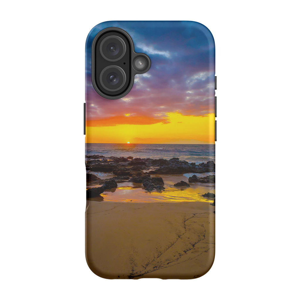 Maui Sunset premium cell phone case featuring Hawaiian island and golden hour sunset scene by Sam Gilliss Visual Arts