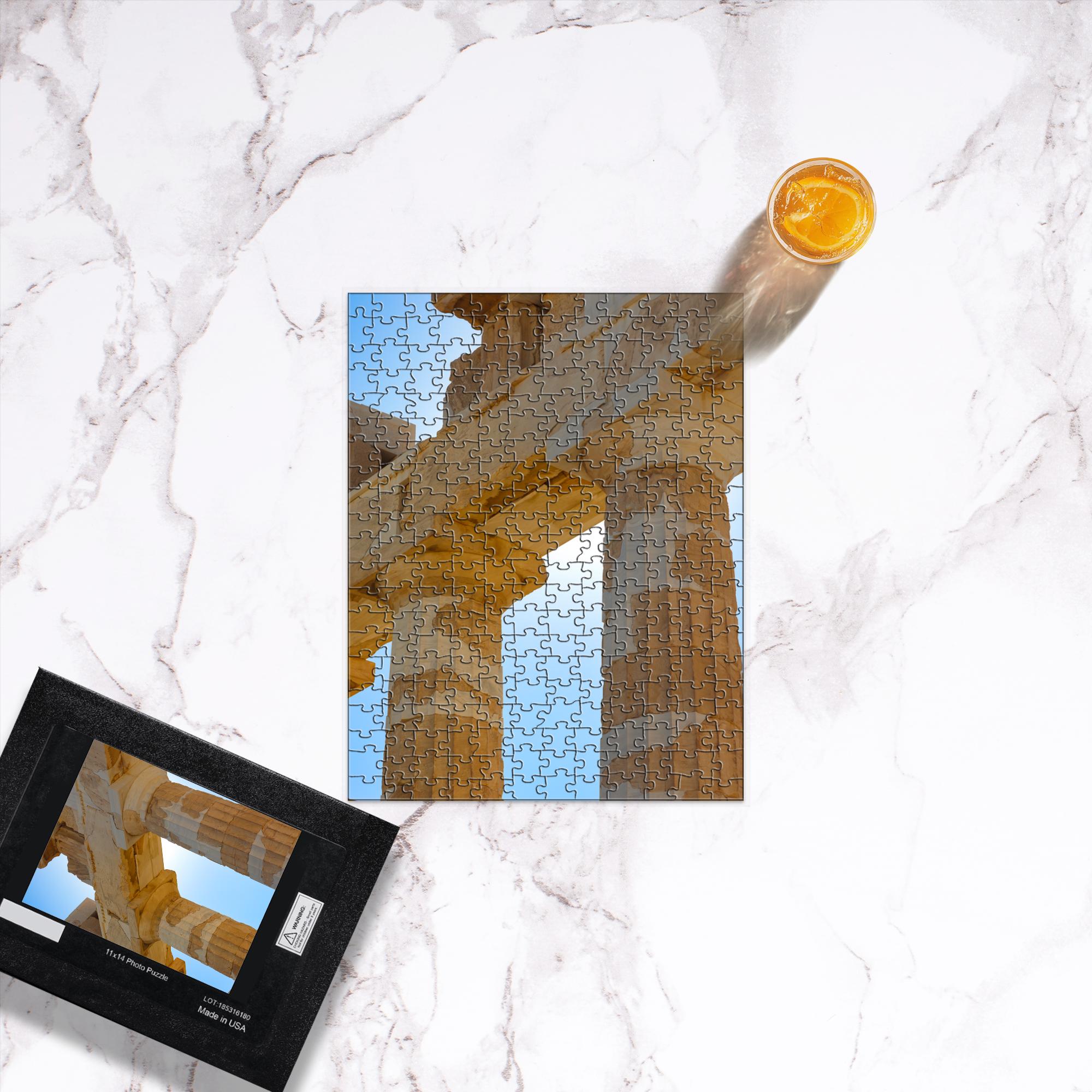 Sam Gilliss Visual Arts puzzle featuring the Parthenon at the Acropolis in Athens Greece, with colorful architectural details and scenic background.