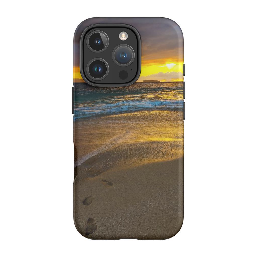 Hawaii stormy sunset at Makena Beach on a Sam Gilliss Visual Arts cell phone case featuring Maui landscape artwork.