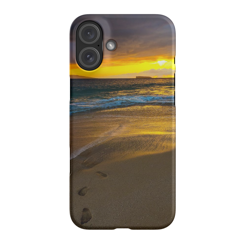 Hawaii-themed cell phone case featuring a Stormy Sunset at Makena Beach, Maui by Sam Gilliss Visual Arts