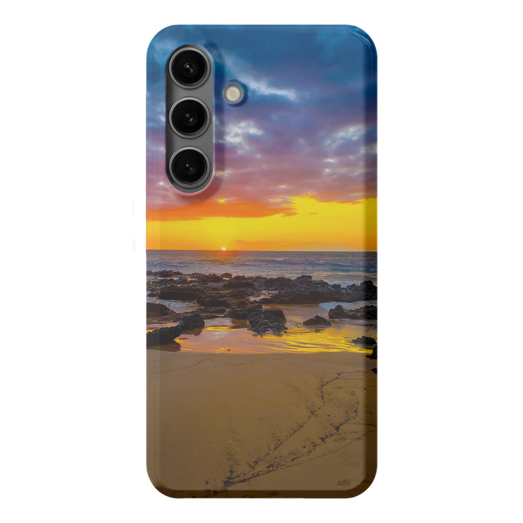 Sam Gilliss Visual Arts Maui Sunset premium cell phone case featuring Hawaiian island and golden hour sunset imagery.