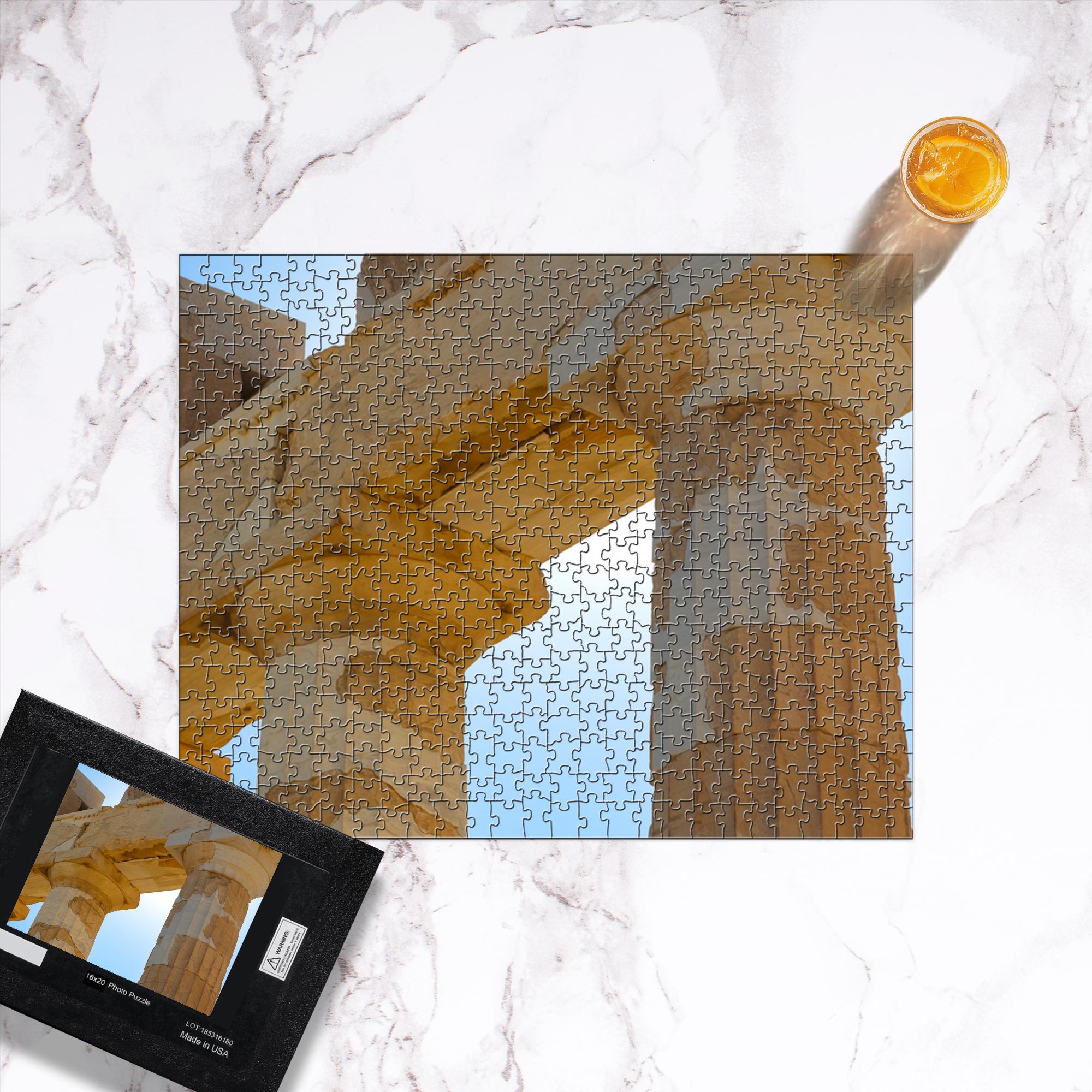 Sam Gilliss Visual Arts puzzle featuring Parthenon at the Acropolis in Athens Greece, with detailed architecture and scenic background.