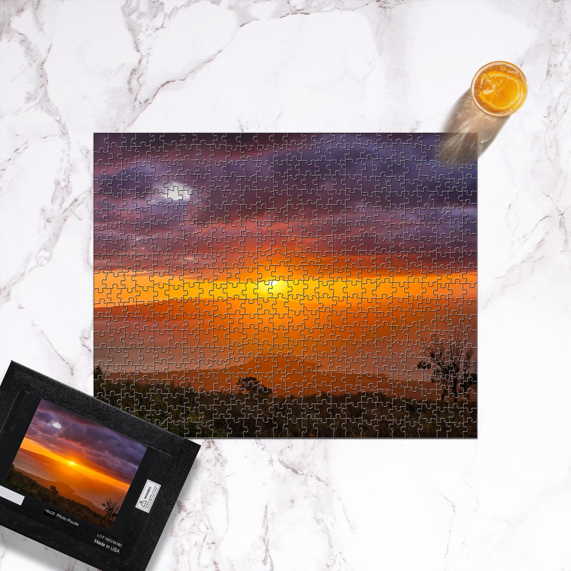 Keokea Sunset over the Ocean Hawaiian Paradise jigsaw puzzle by Sam Gilliss Visual Arts, featuring a vibrant ocean sunset scene.