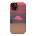 Premium cell phone case with a sunset over Corsica's Mediterranean coast, featuring artwork by Sam Gilliss Visual Arts.