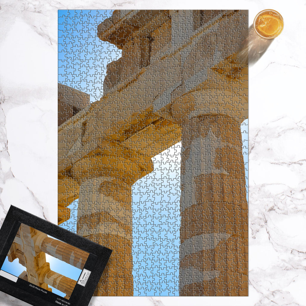 Sam Gilliss Visual Arts puzzle featuring the Parthenon at the Acropolis in Athens, Greece, with detailed 110 to 1000-piece fine art jigsaw design.