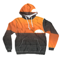 Sam Gilliss Visual Arts Cabo San Lucas Sunset hoodie with vibrant ocean sunset print, all-over pullover design.